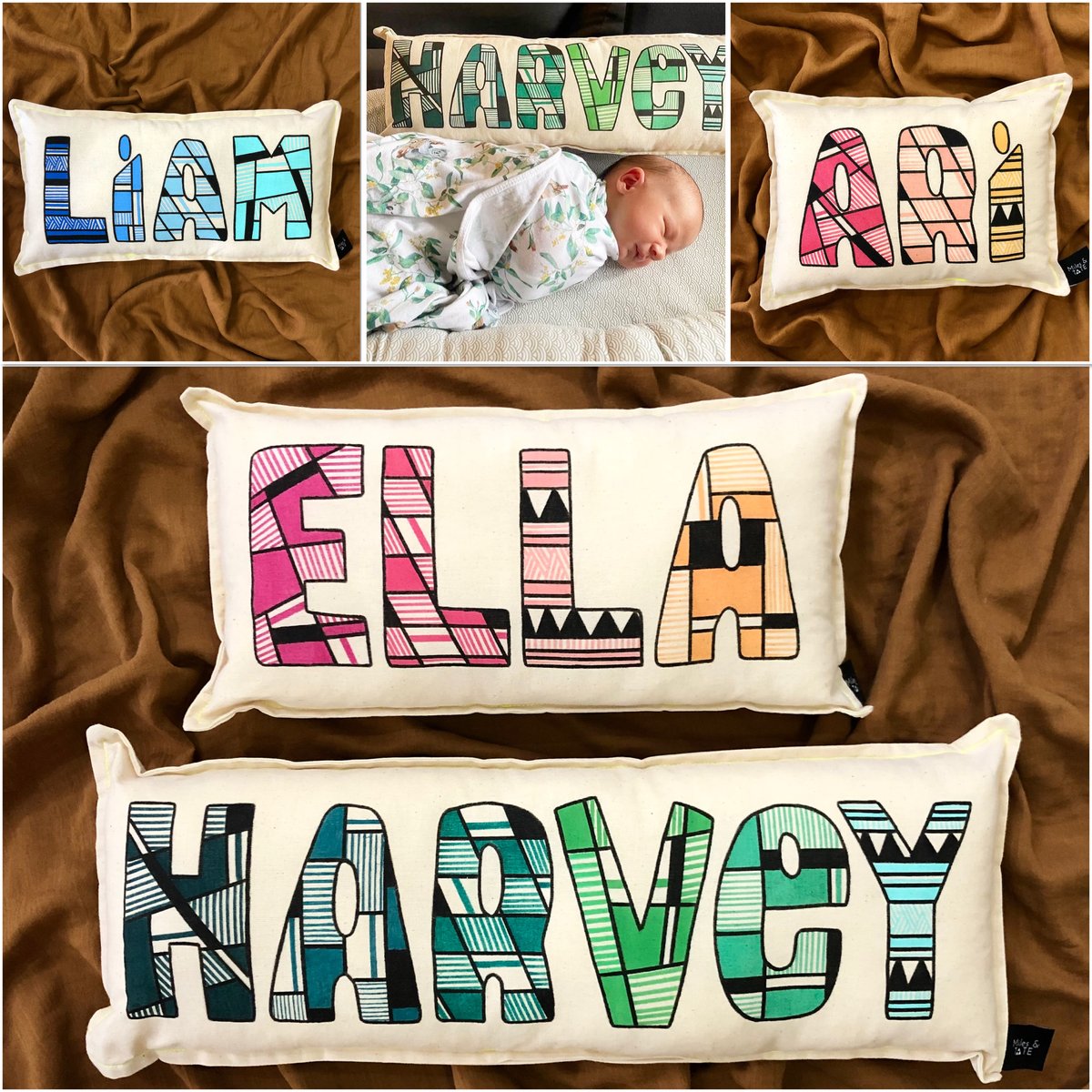 Image of Rainbow/ombré Personalised Cushion 1-9 letters