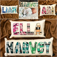 Image 1 of Rainbow/ombré Personalised Cushion 1-9 letters