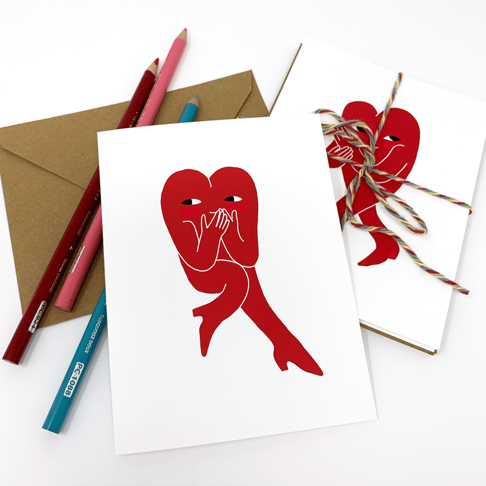 Demure Heart card set