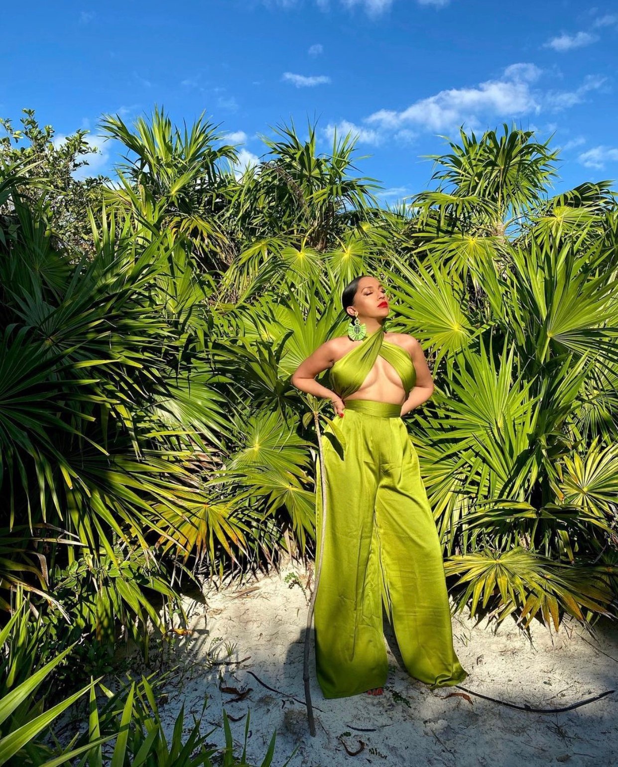 Image of MERMAIDS LIME GREEN SILK SET (MEDIUM)
