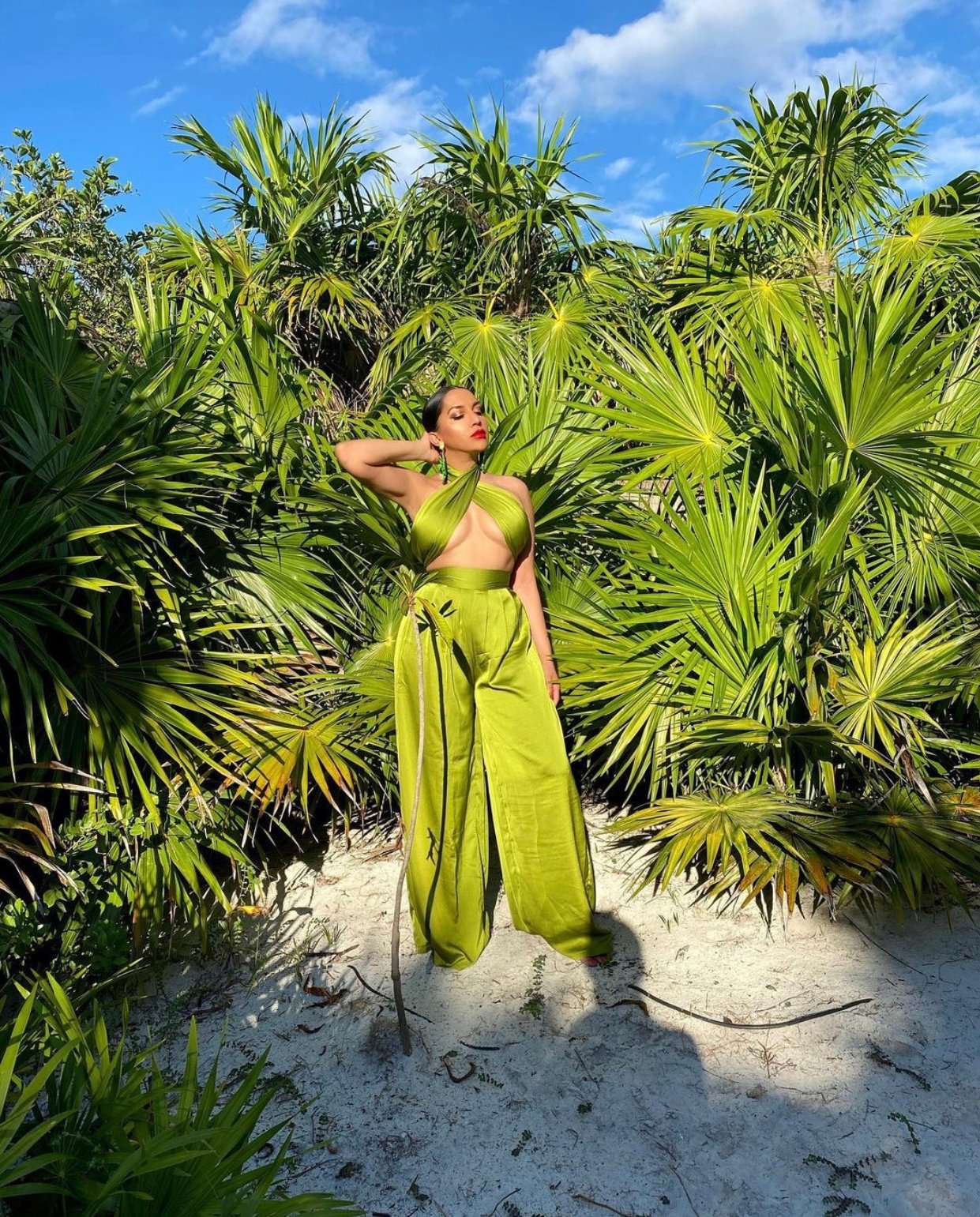 Image of MERMAIDS LIME GREEN SILK SET (MEDIUM)