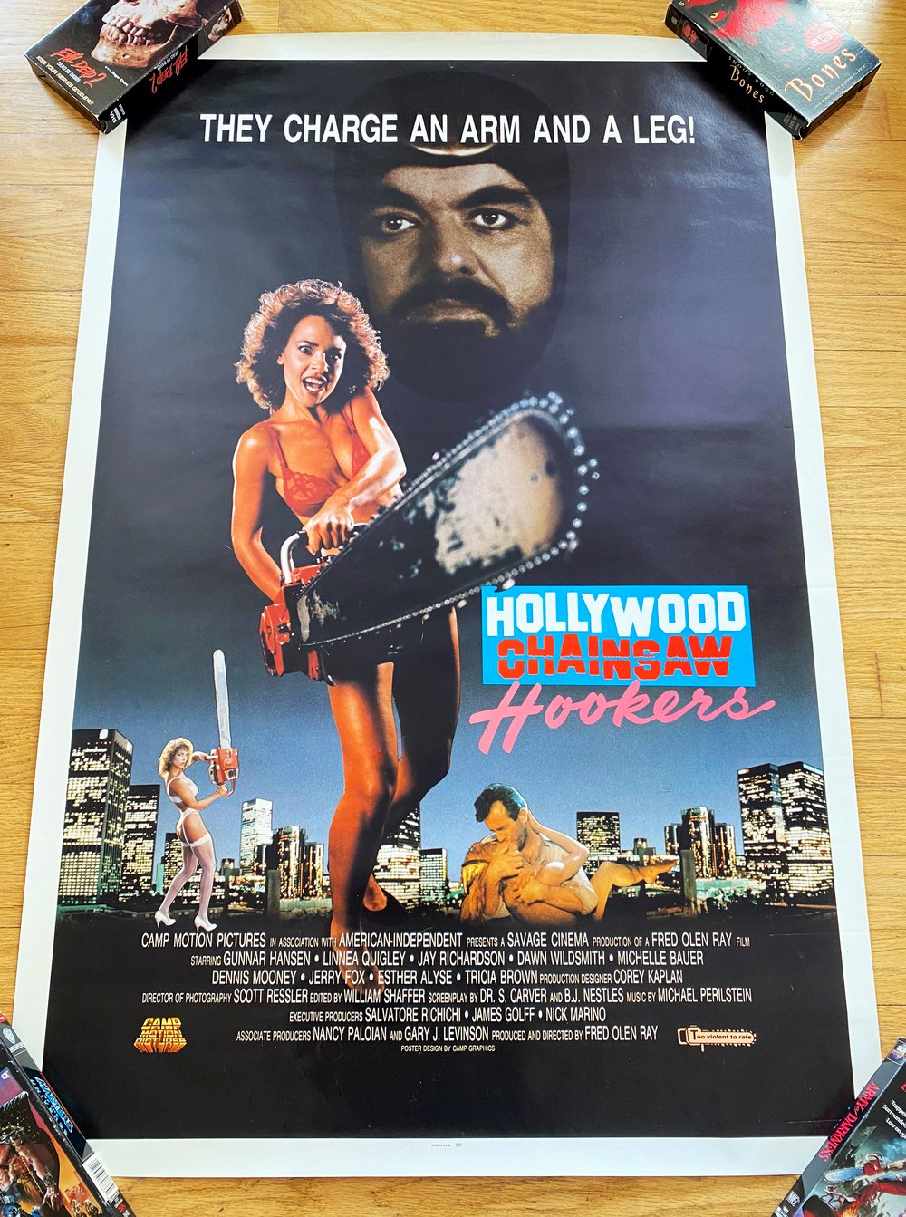 1988 HOLLYWOOD CHAINSAW HOOKERS Original U.S. One Sheet Movie Poster