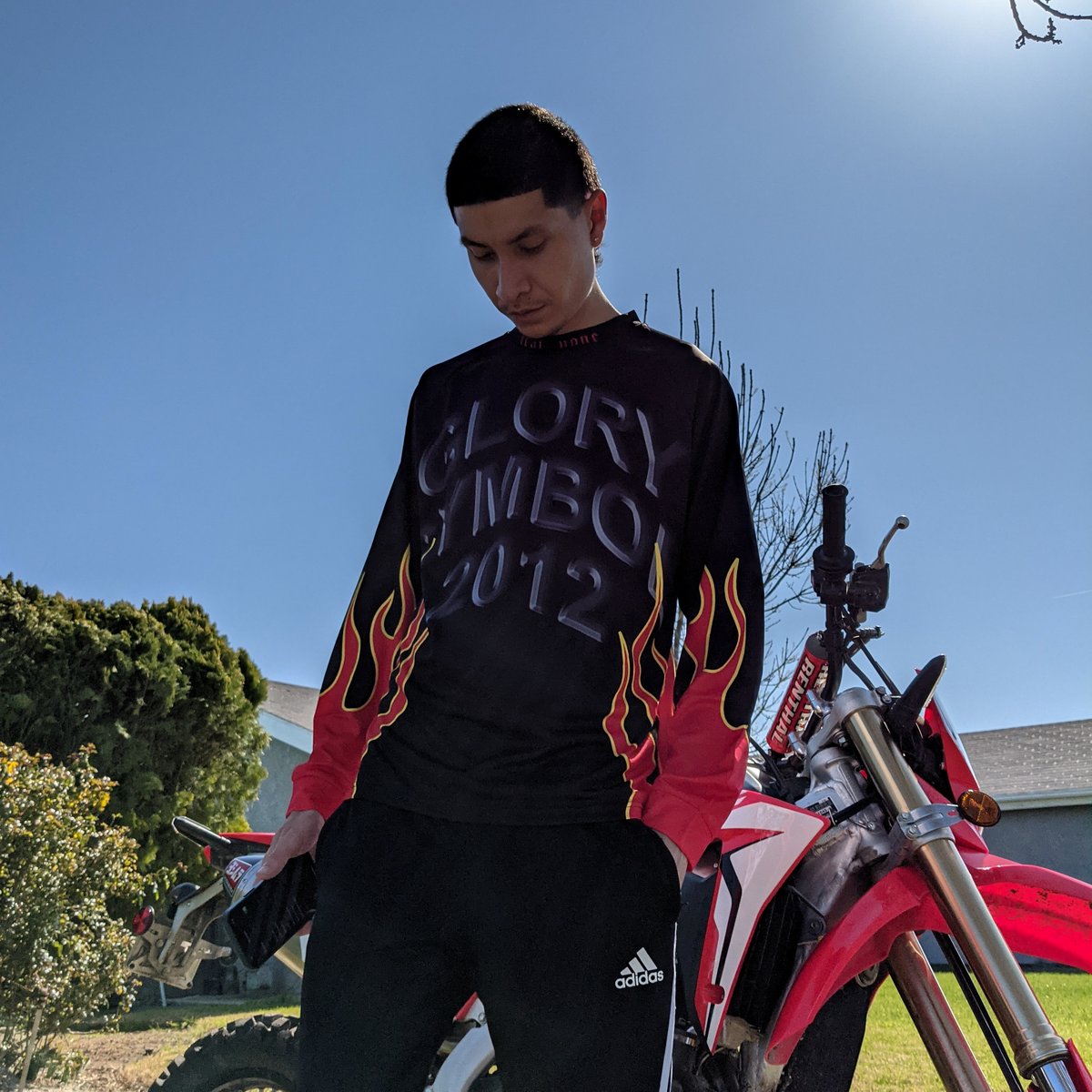 Image of RED FLAME MOTO JERSEY