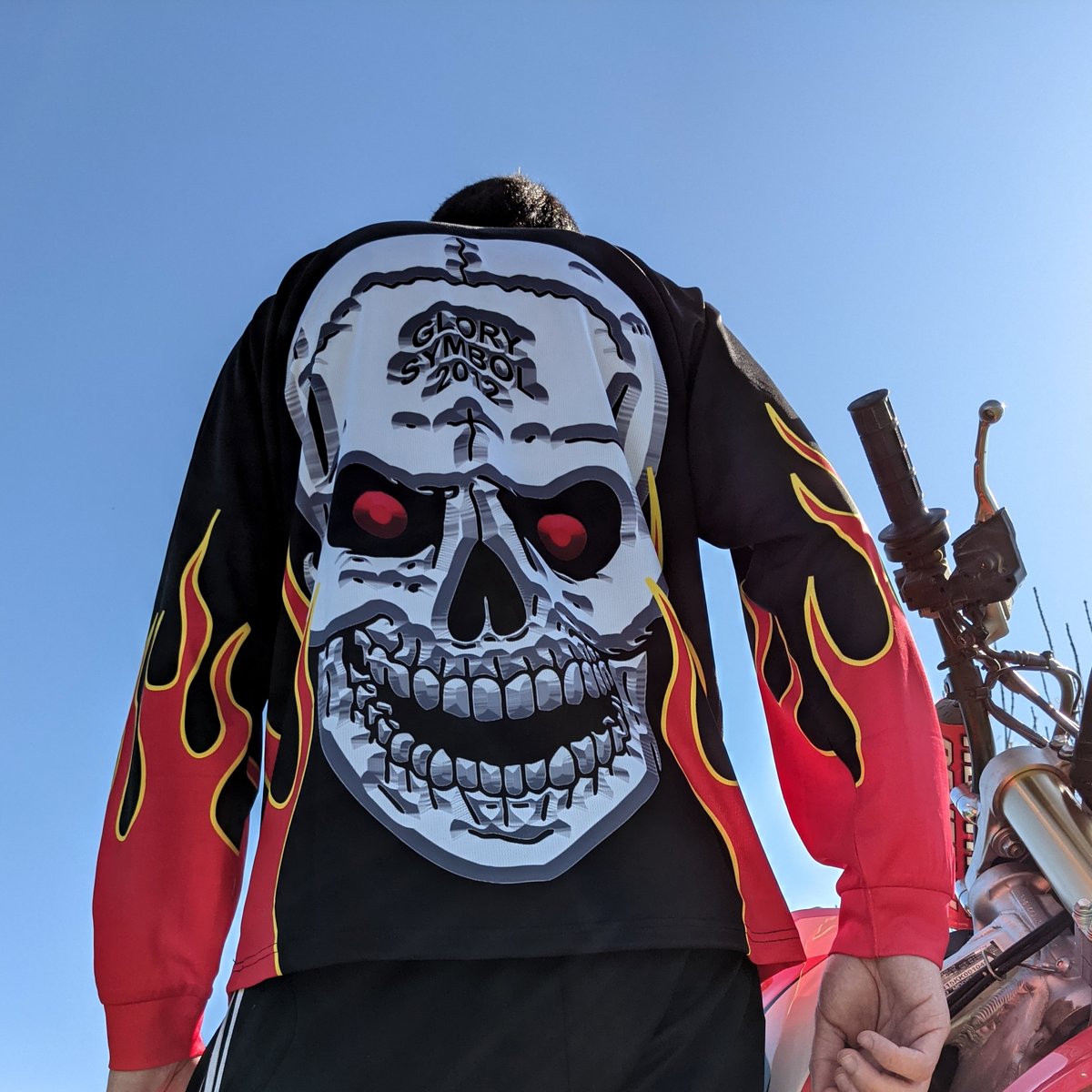 Image of RED FLAME MOTO JERSEY