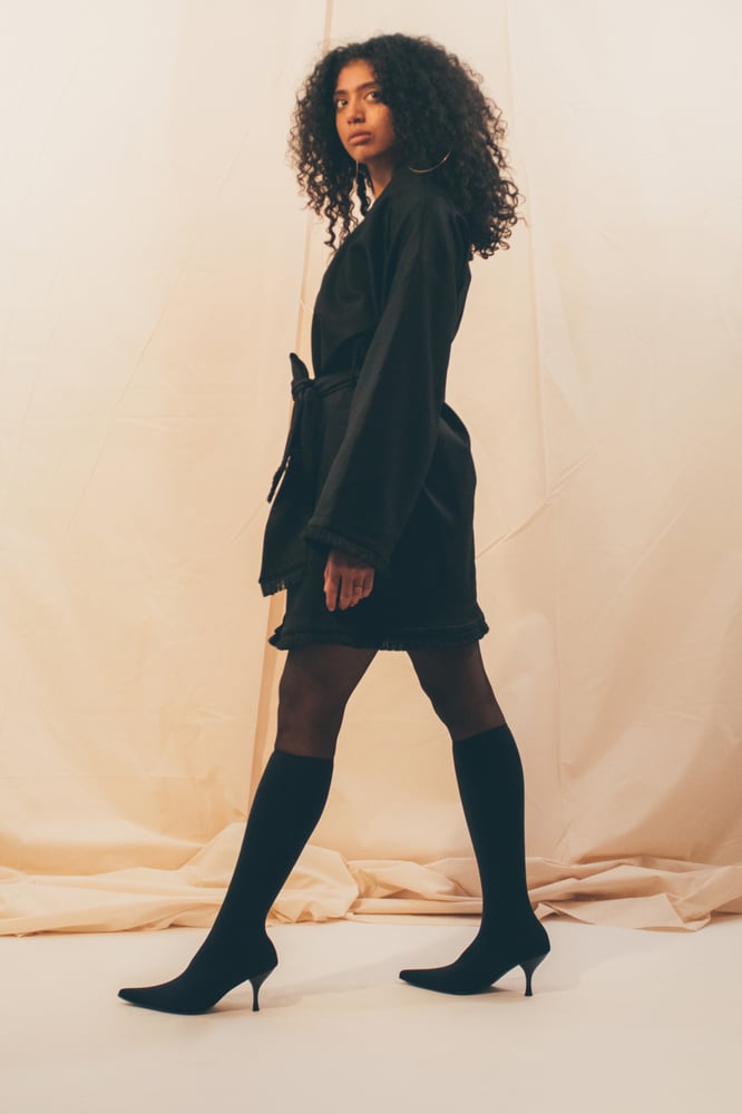 Image of ON SALE Black Short Robe 145 Eur -50% NOW 72.50 Eur