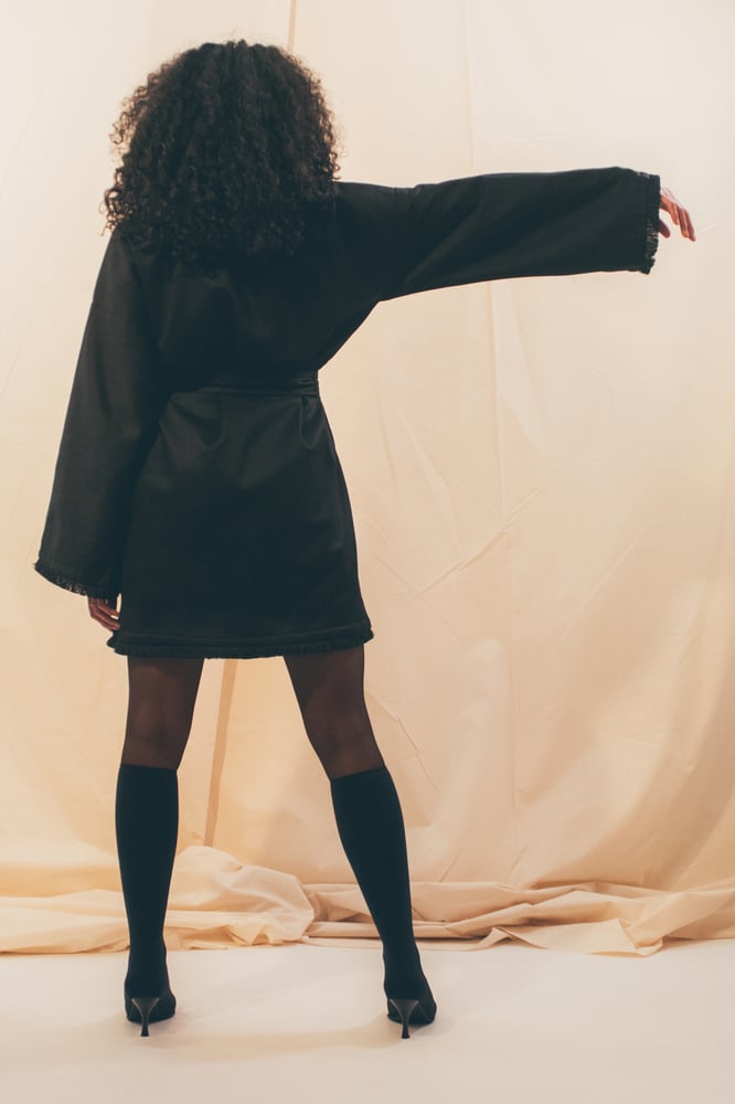 Image of ON SALE Black Short Robe 145 Eur -50% NOW 72.50 Eur