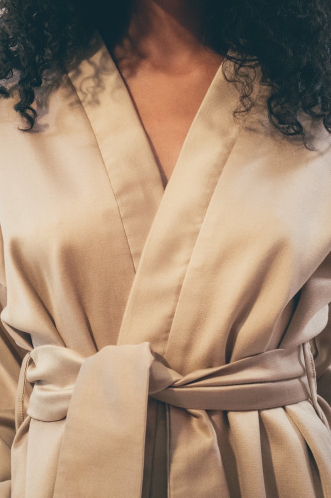 Image of ON SALE Beige Short Robe 145 Eur -50% NOW 72.50 Eur