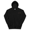 black embroidered hoodie