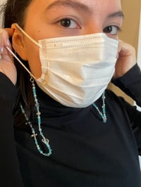 Image 1 of Blue and Clear Mask Chain 