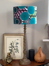 Image of African Ankara Print Kgabu Teal/Black Shade 30cm