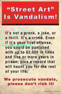 Image of Steet Art Is Vandalism Poster