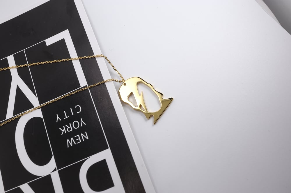 Bowie Inspired Gold Pendant and Chain (925 Silver)