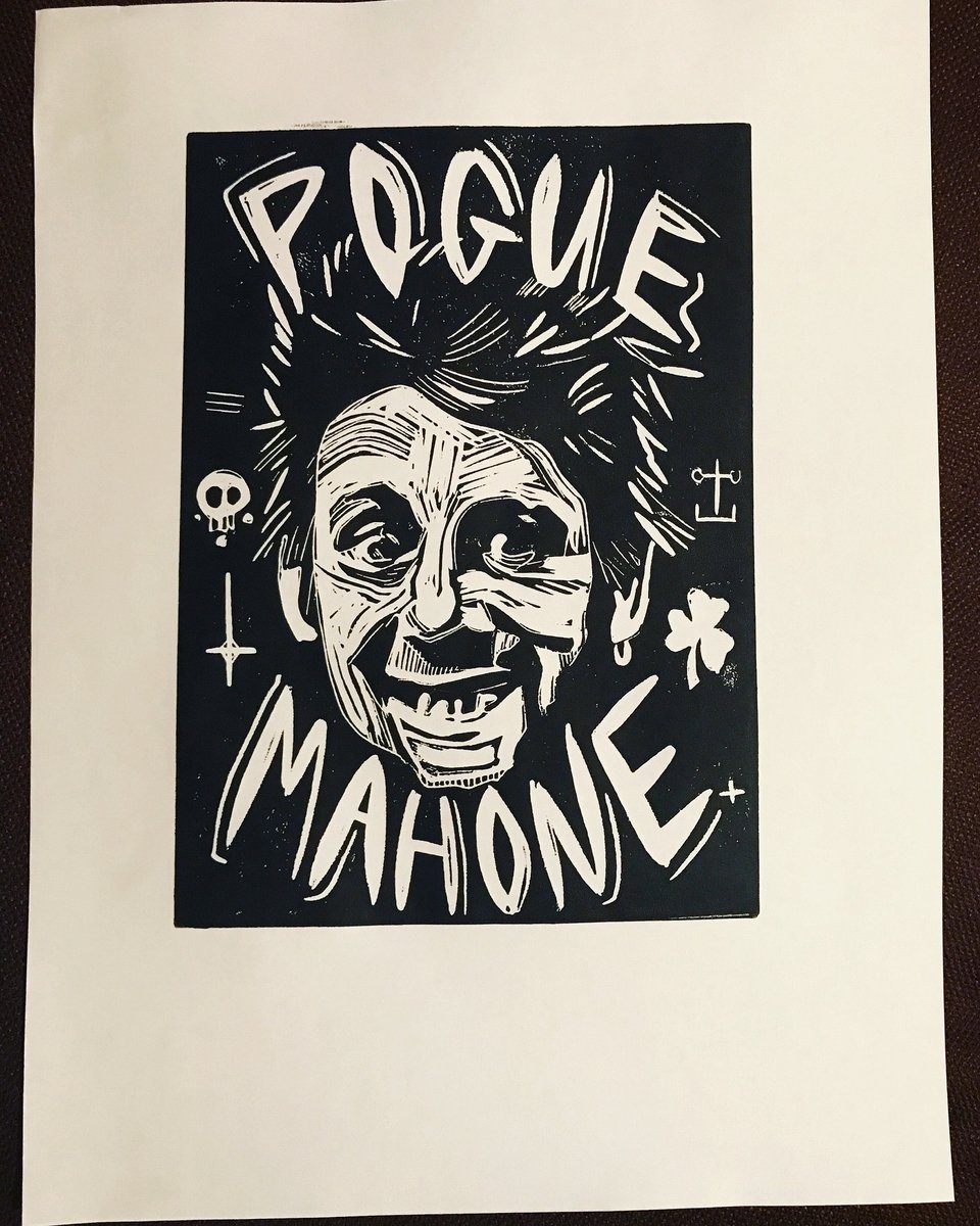 Shane MacGowan. Pogue Mahone. Hand Made. Original A4 linocut print. Art ...