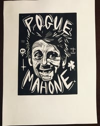 Image 1 of Shane MacGowan. Pogue Mahone. Hand Made. Original A4 linocut print. Art.