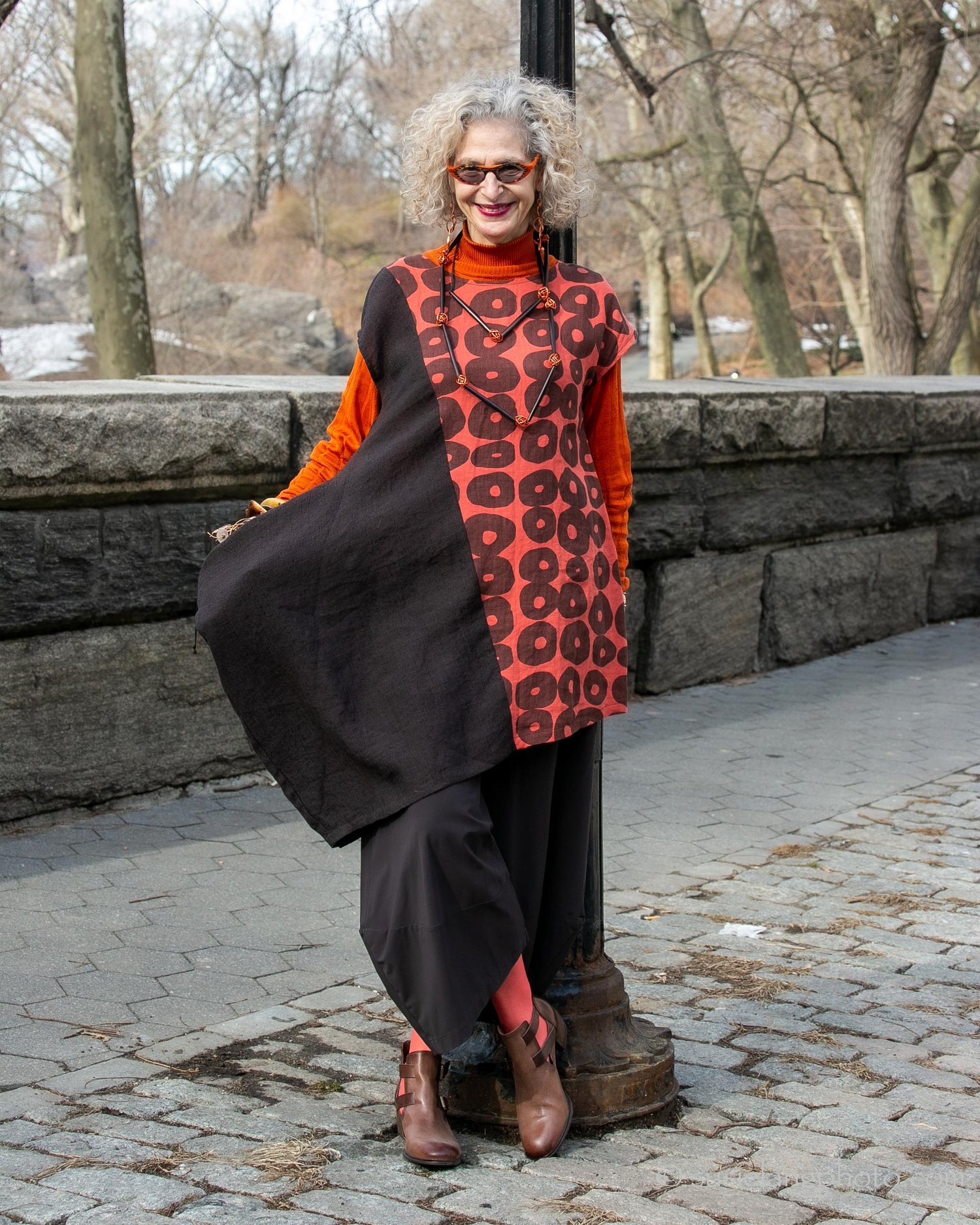 Image of asymmetrical linen dress/tunic...espresso