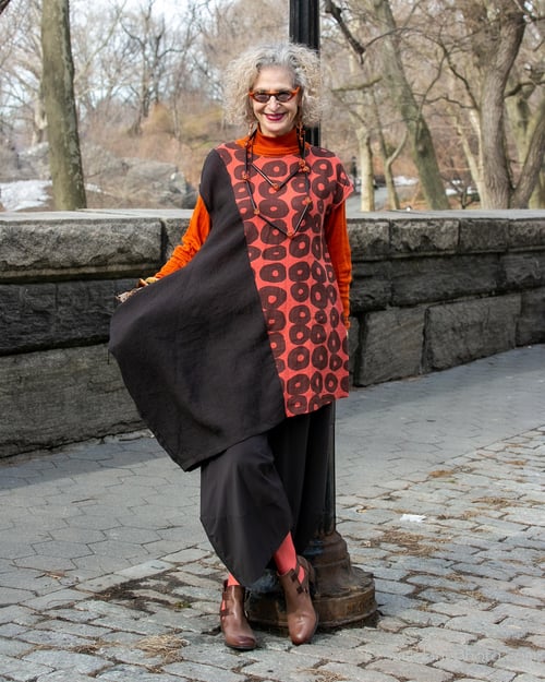 Image of asymmetrical linen dress/tunic...espresso