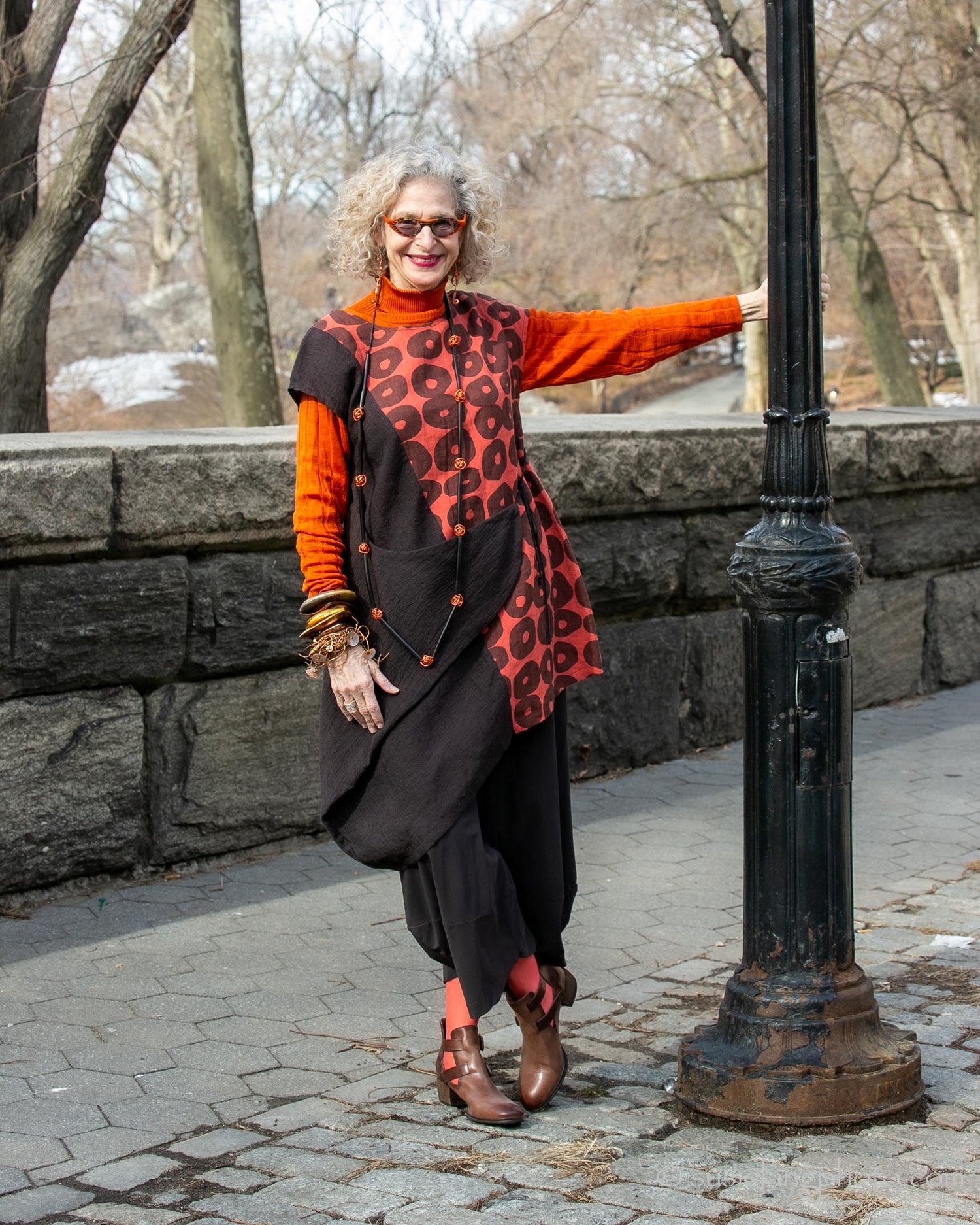 Image of asymmetrical linen dress/tunic...espresso