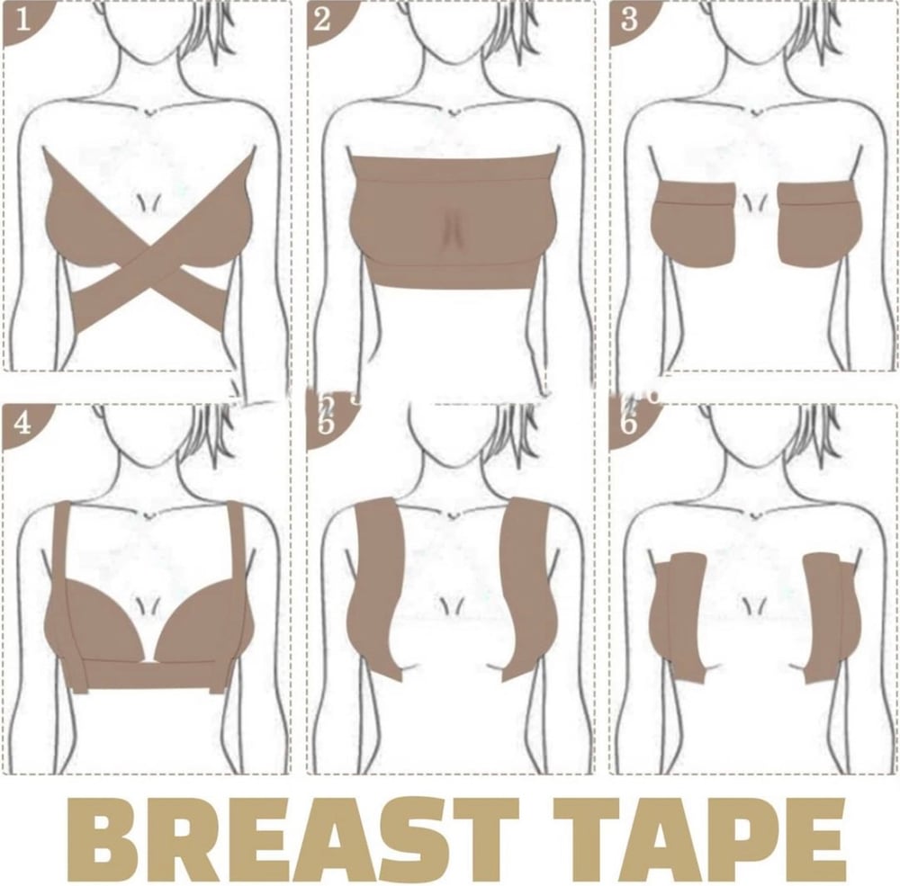 1 Body Tape and 3 Pairs Nipple Cover Instant Breast Lift Boob