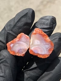 Image 4 of RED CARNELIAN NODULES CUT/POLISHED FACE - CHOOSE PAIR