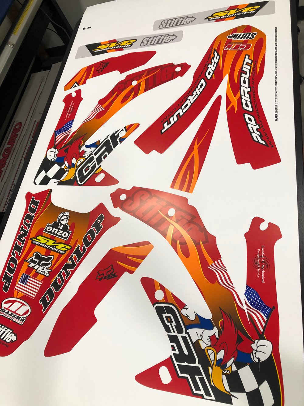 "FIREWOODY" MX Graphic Set • 1998 to 2023 Honda CR/CRF 125-250 -450