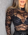 Aztec Sheer Mesh Bodysuit