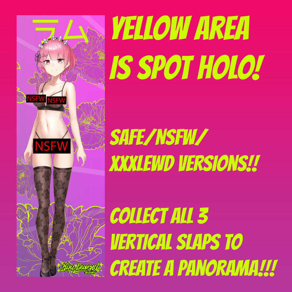 RAM - Re:Zero - Vertical Holo Slap Sticker [SAFE/SEXY/LEWD versions]