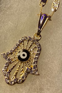 Image 1 of Black Evil Eye Necklace