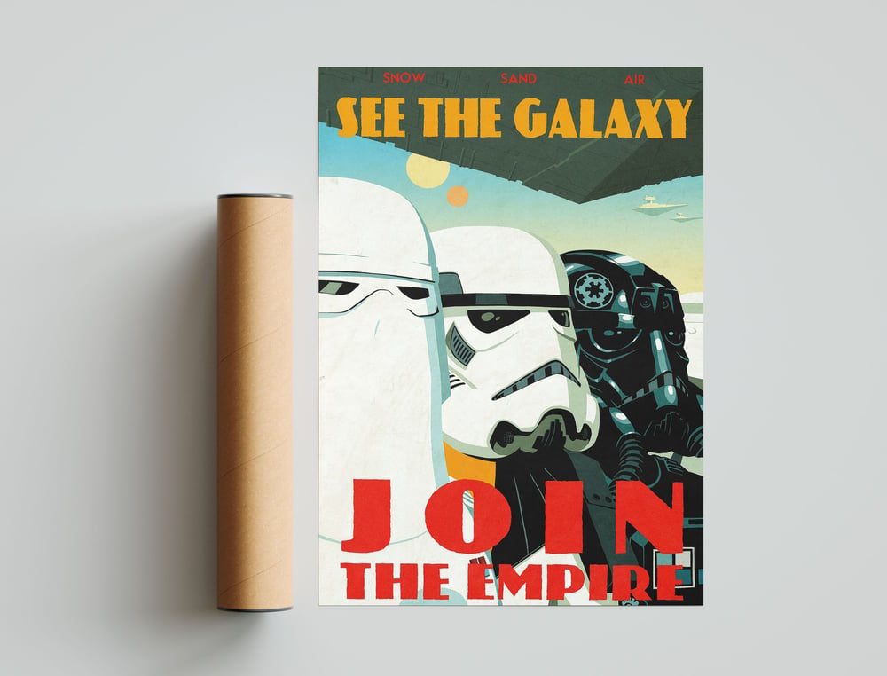 Join the Empire - Star Wars Poster, Propaganda posters, Star Wars Movies, Stormtrooper