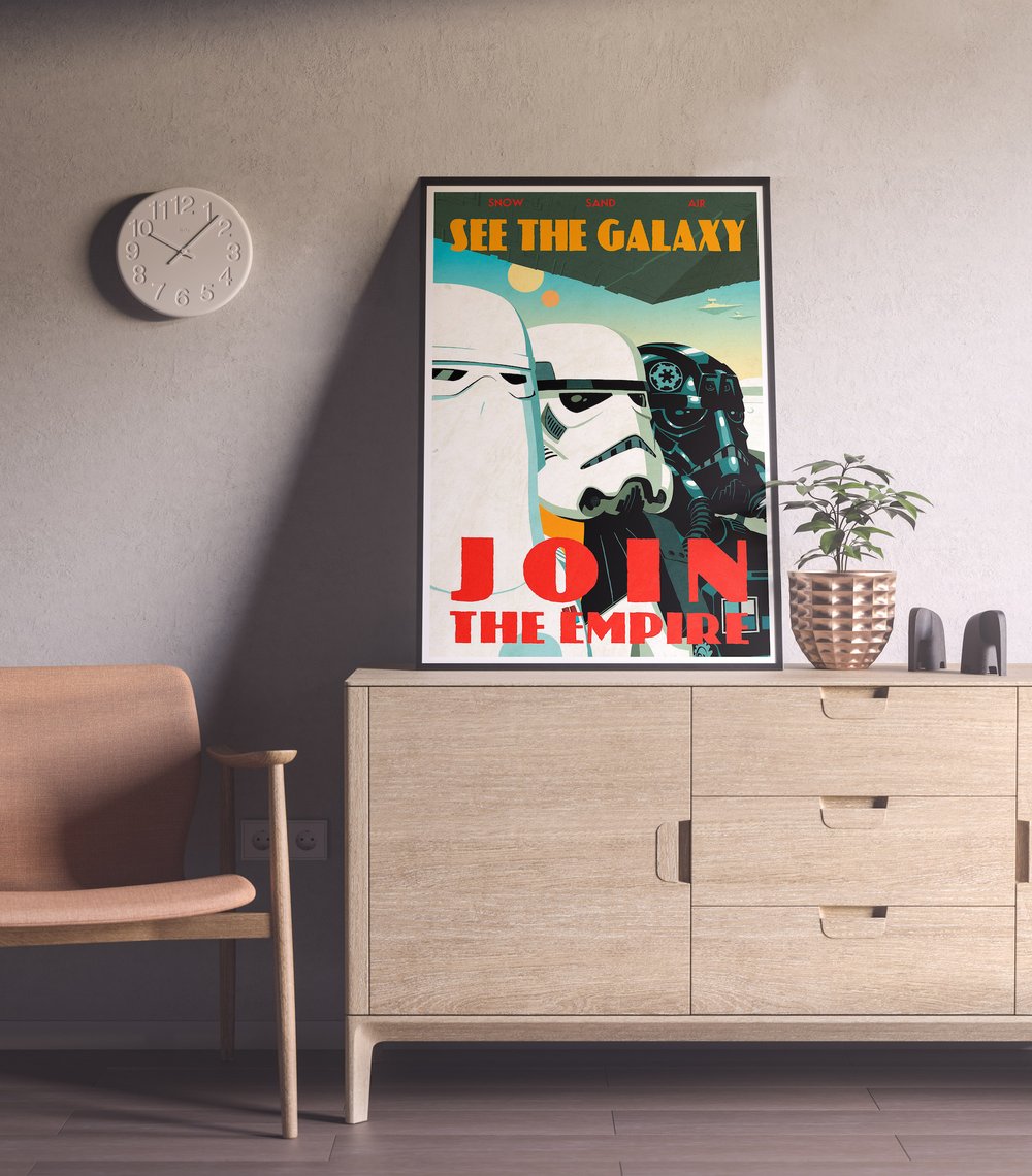 Join the Empire - Star Wars Poster, Propaganda posters, Star Wars Movies, Stormtrooper