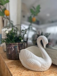 Image 2 of Vintage Swan Planter 