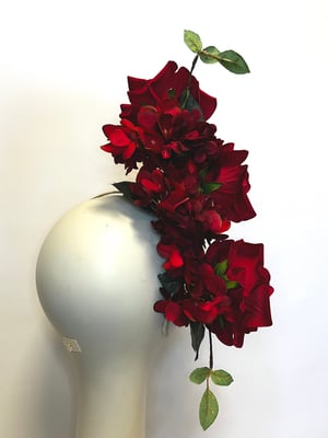 Image of Red flowers headpiece