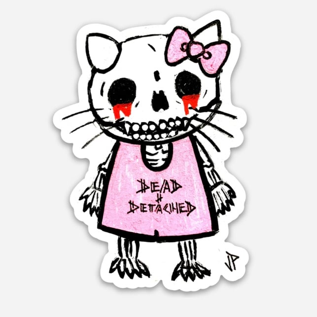 Image of KITTY SKELE STICKER