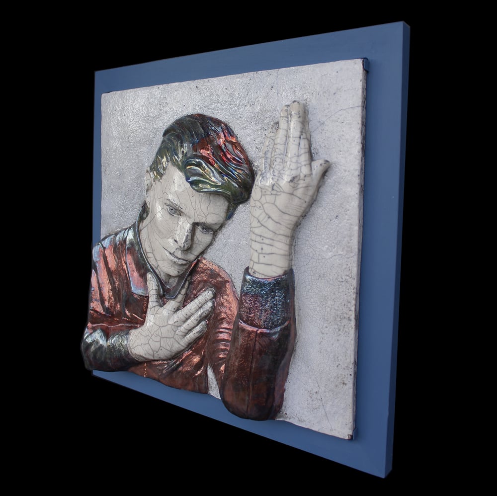 'Heroes' Raku Wall Panel Painted Ceramic (Framed)