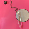 Pendulum with Vintage Button and Findings with a Chandelier Crystal Drop