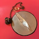 Pendulum with Vintage Button and Findings with a Chandelier Crystal Drop