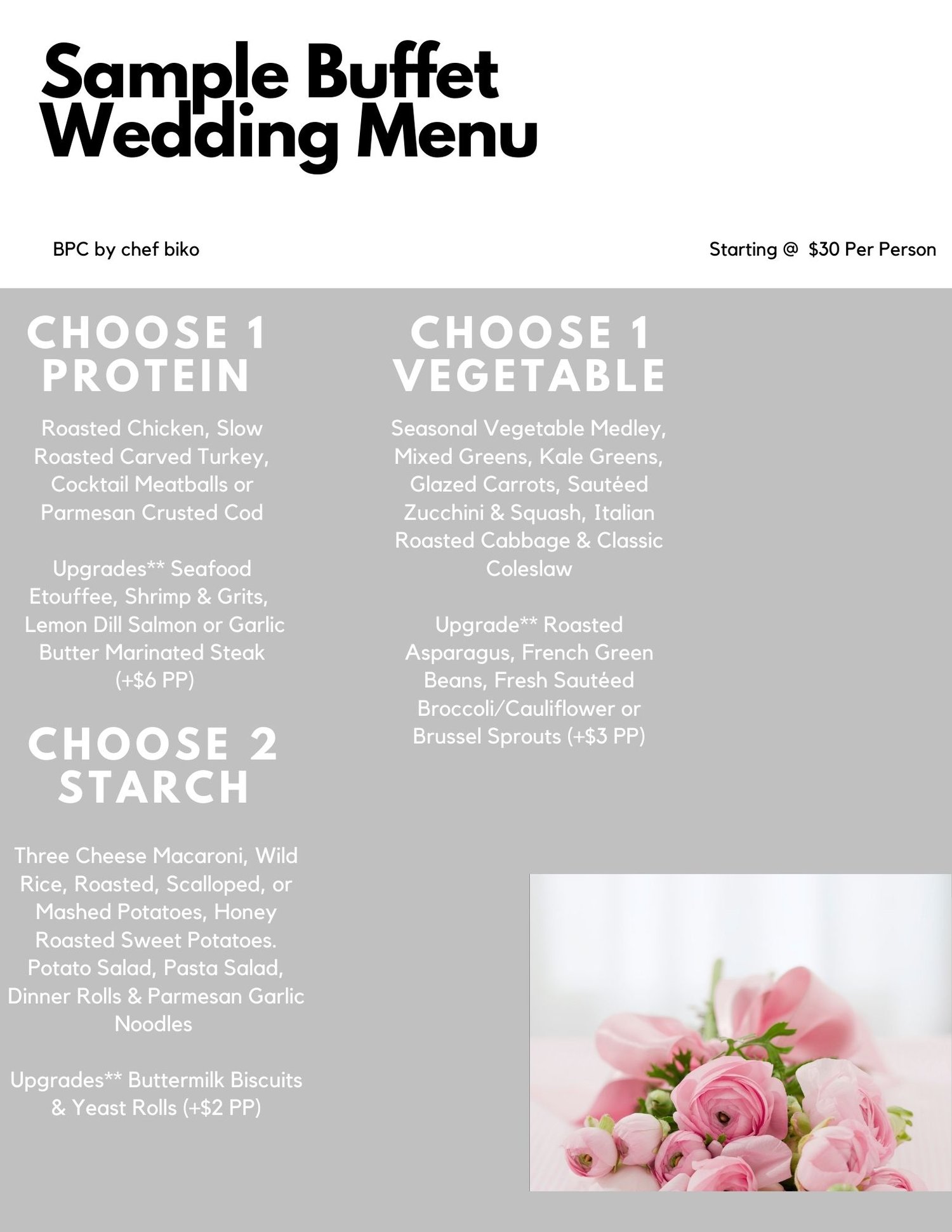 Image of Sample Wedding Buffet