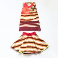Image 2 of superstripe stripe brown red floral 6 6/7 tank sleeveless skirt set courtneycourtney