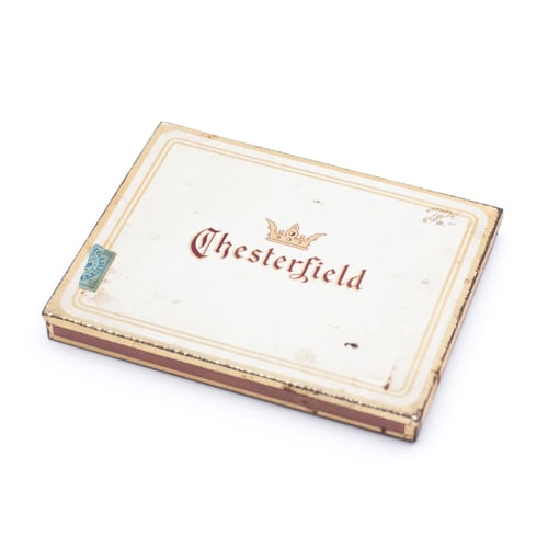 Image of White Cigarette Tin with Extra Large Spring Ephemera Collection
