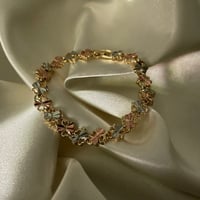 Image 1 of 4 Leaf Clover Bracelet - Tri-Color Gold