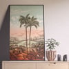 Phoenix Sylvestris | Retro Tropical Print | Palm tree Poster | Vintage Forest Landscape