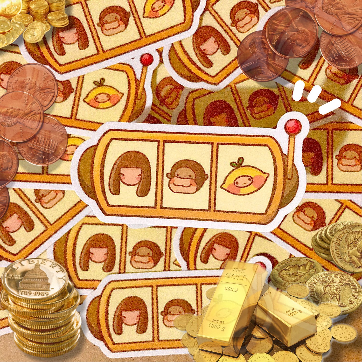 Image of Cute Slot Machine Jumbo Sticker