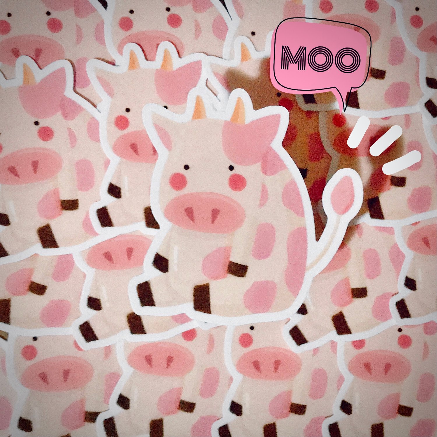 Image of Pink Cow Jumbo Sticker/3 Inches