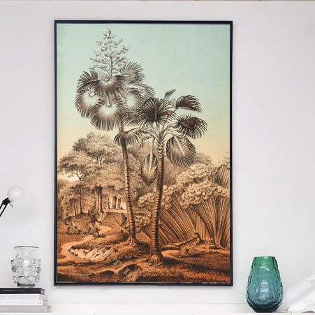 Corypha Umbraculifera | Retro Tropical Print | Palm tree Poster | Vintage Forest Landscape