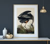 Great Blue Heron | John James Audubon | Retro Tropical Print | Animal Kingdom Poster | Vintage Print