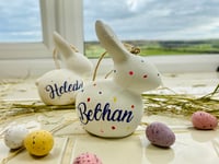Image 3 of Personalised Easter Bunny with Rainbow Spots
