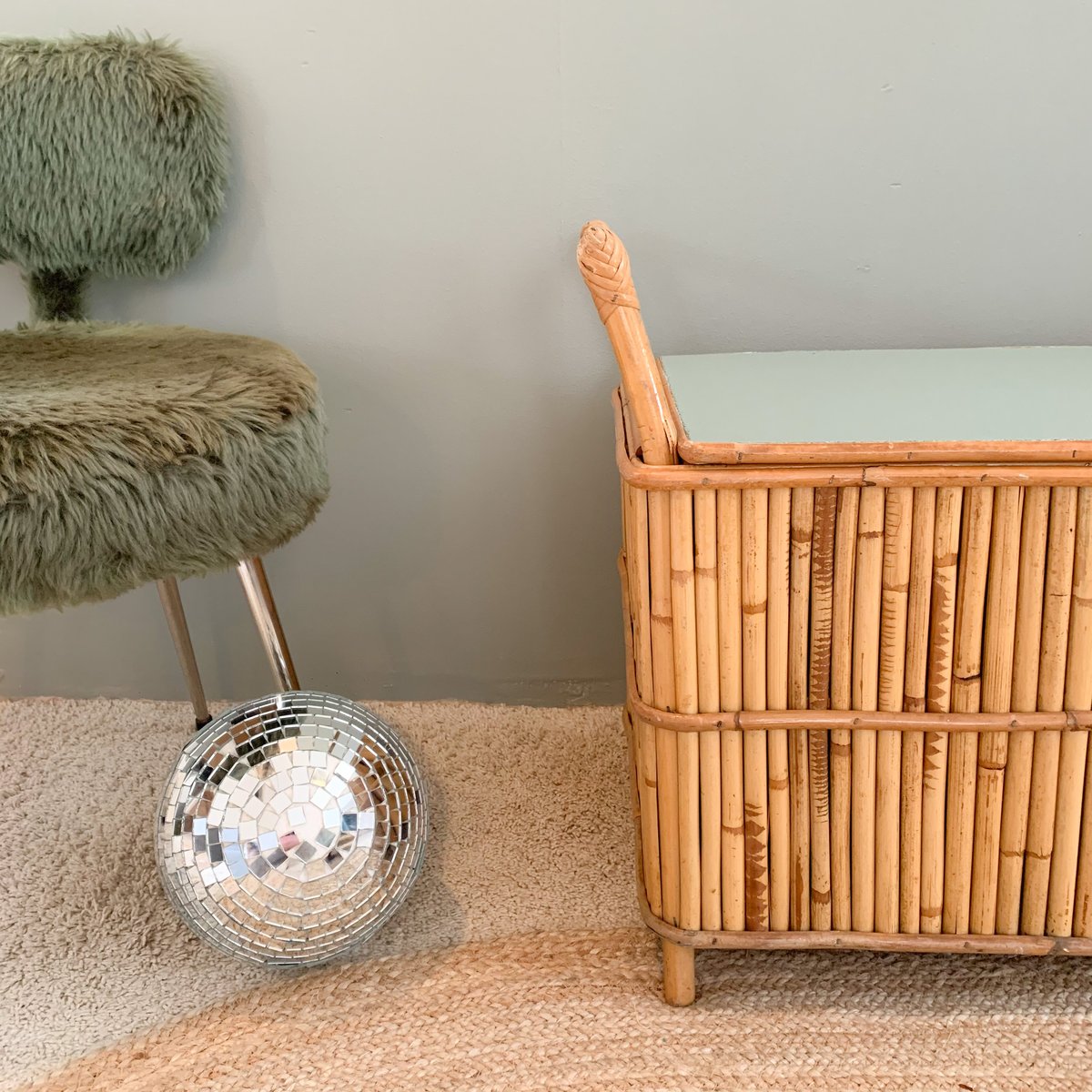 Image of VENDU/SOLD OUT Coffre en Rotin Mint