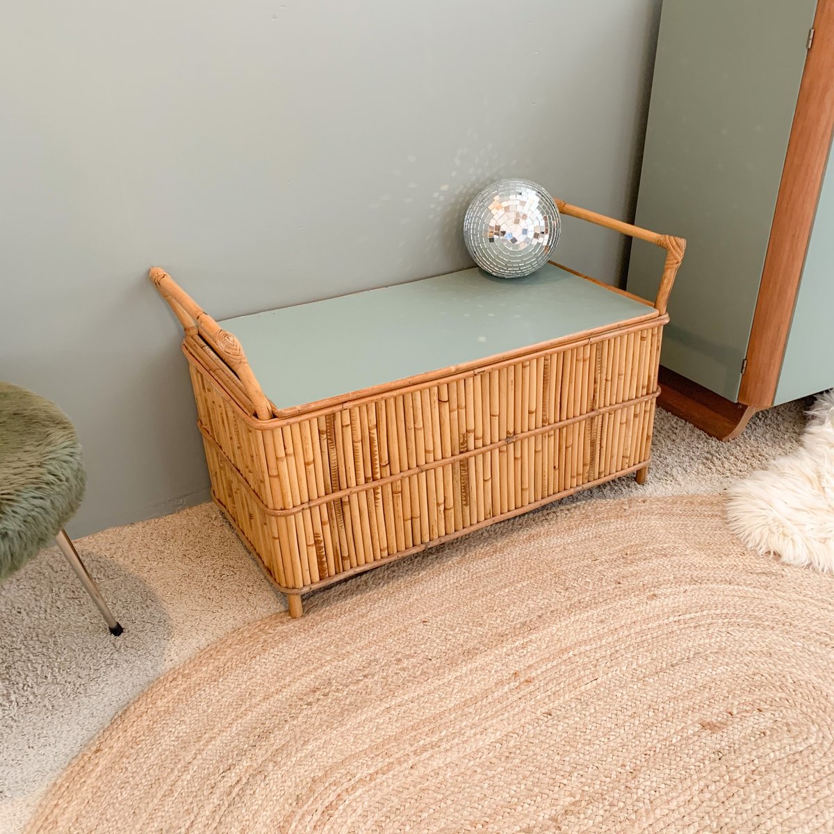 Image of VENDU/SOLD OUT Coffre en Rotin Mint