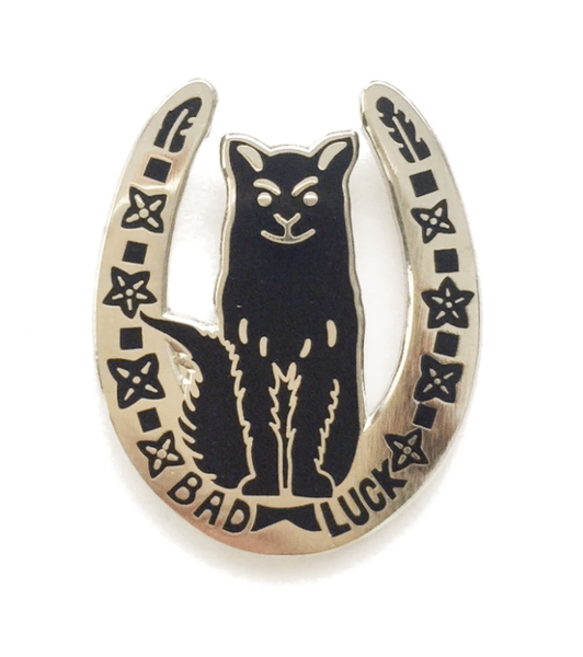 Image of Bad Luck Horseshoe pin badge
