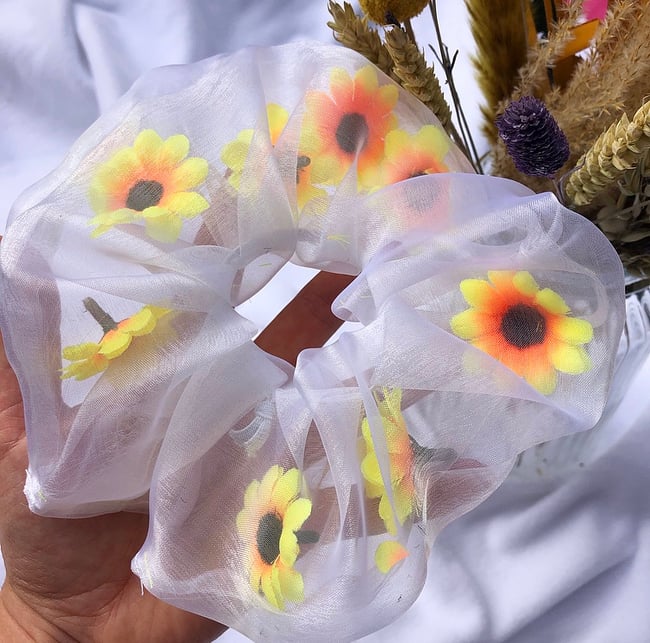 Sunflower scrunchie