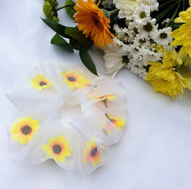 Sunflower scrunchie